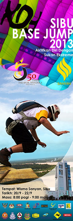 Sibu BASE Jump 2013 Banner Malay
